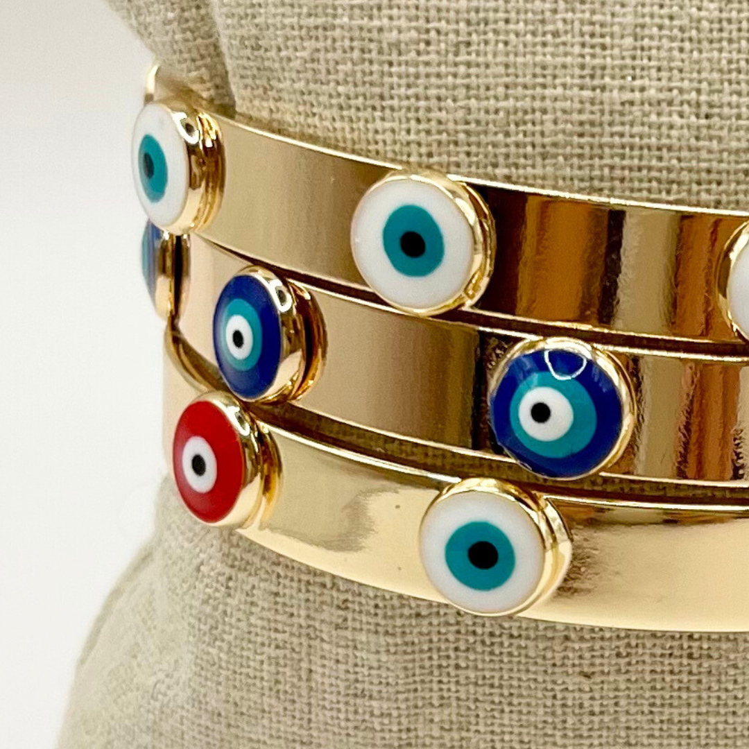 Evil Eye Gold Cuffs