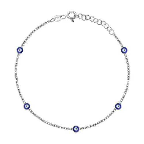 Evil Eye Light Sterling Silver Bracelet