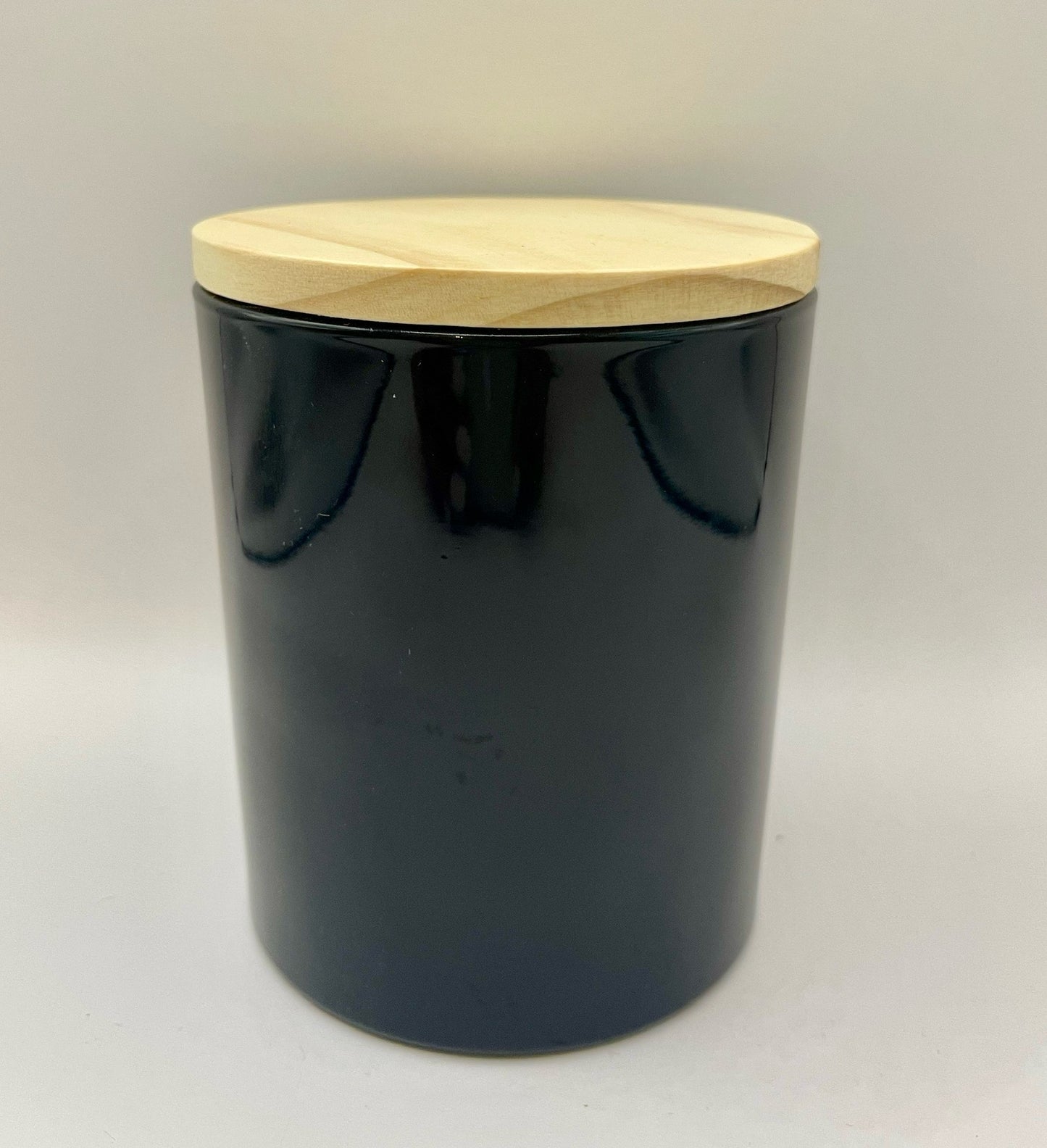 Wooden Lid Candle Various Options - Black Vessel  (Cedar & Tobacco)