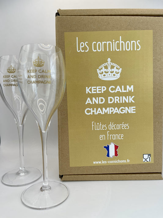 Keep Calm and Drink Champagne Glass