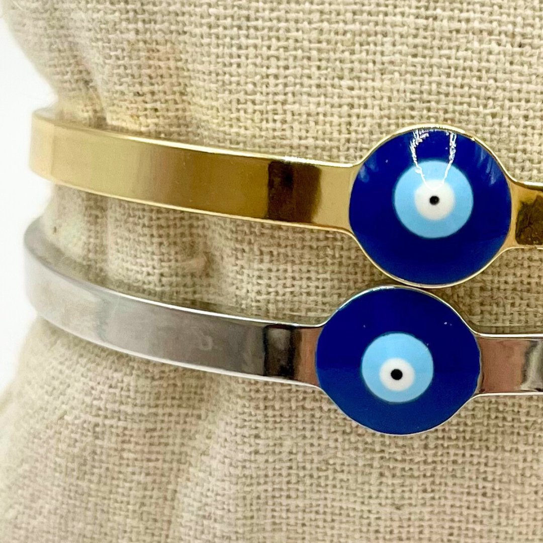 Evil Eye Gold and Silver Cuffs