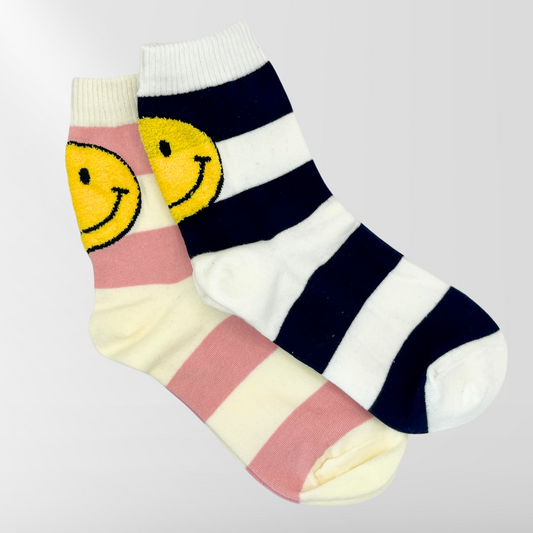 Striped Smiley Face Socks