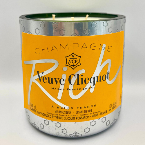 Rich Veuve Clicquot Champagne Three Wick Soy Candle