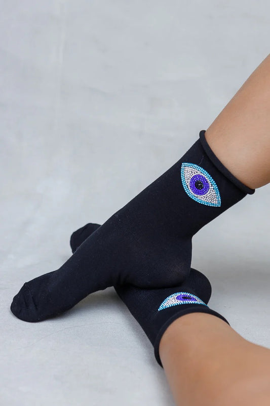 Crystal Evil Eye Socks