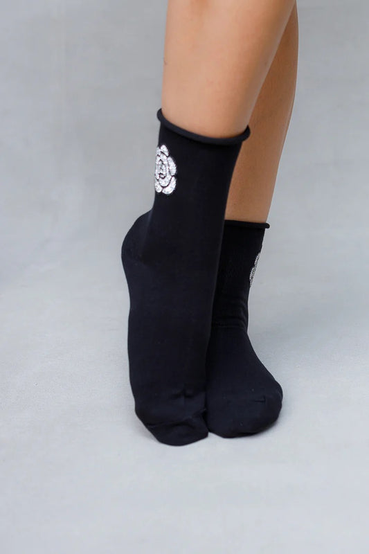 Crystal Camilla Flower Socks