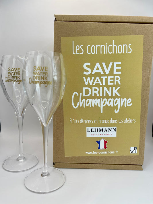 Save Water Drink Champagne Glass
